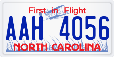 NC license plate AAH4056