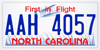 NC license plate AAH4057