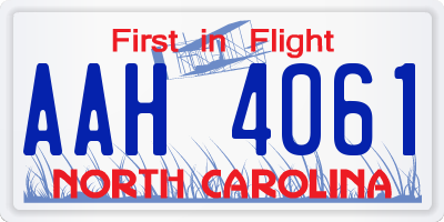 NC license plate AAH4061