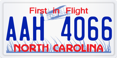 NC license plate AAH4066