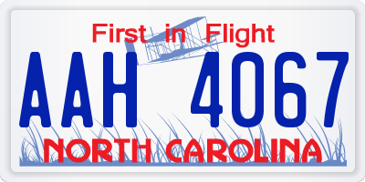 NC license plate AAH4067