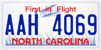 NC license plate AAH4069