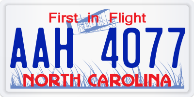 NC license plate AAH4077