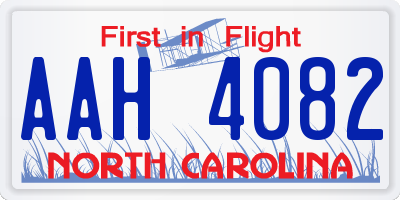 NC license plate AAH4082