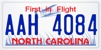 NC license plate AAH4084