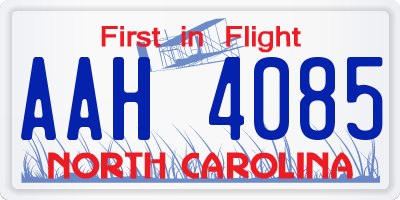 NC license plate AAH4085