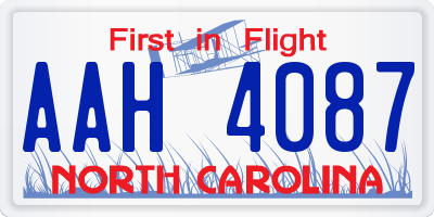 NC license plate AAH4087