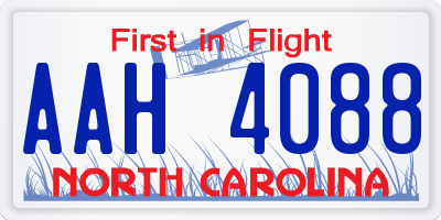 NC license plate AAH4088
