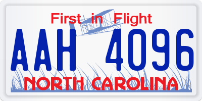 NC license plate AAH4096