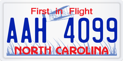 NC license plate AAH4099