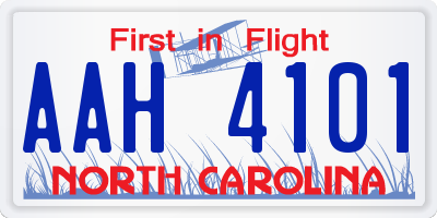 NC license plate AAH4101