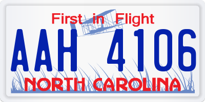 NC license plate AAH4106