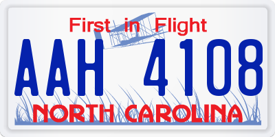 NC license plate AAH4108