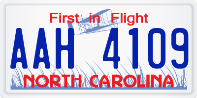 NC license plate AAH4109