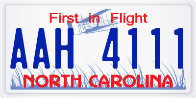 NC license plate AAH4111