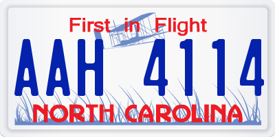 NC license plate AAH4114