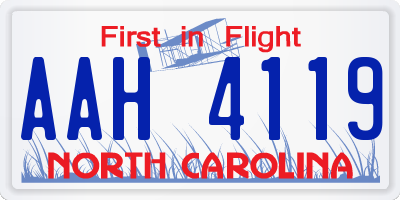 NC license plate AAH4119