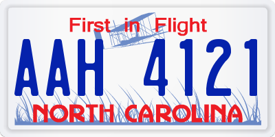 NC license plate AAH4121