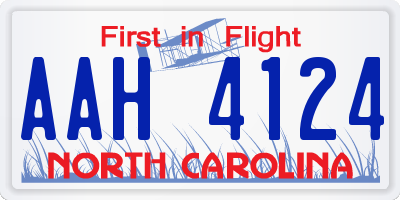 NC license plate AAH4124