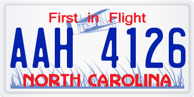 NC license plate AAH4126