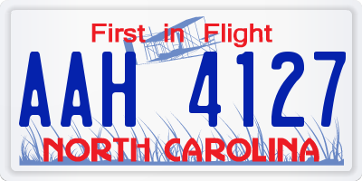 NC license plate AAH4127