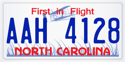 NC license plate AAH4128