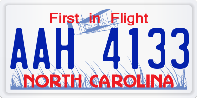 NC license plate AAH4133