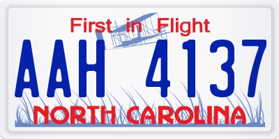 NC license plate AAH4137