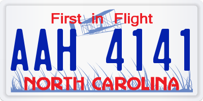 NC license plate AAH4141