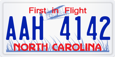 NC license plate AAH4142