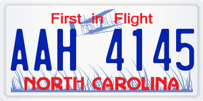 NC license plate AAH4145