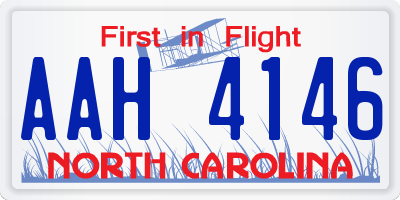 NC license plate AAH4146