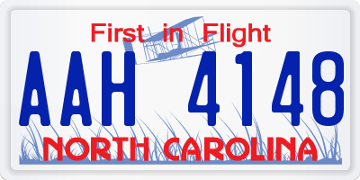 NC license plate AAH4148