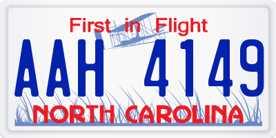 NC license plate AAH4149