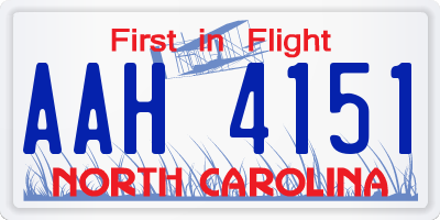 NC license plate AAH4151