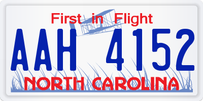 NC license plate AAH4152