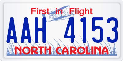 NC license plate AAH4153