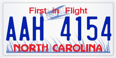 NC license plate AAH4154