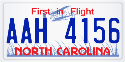 NC license plate AAH4156