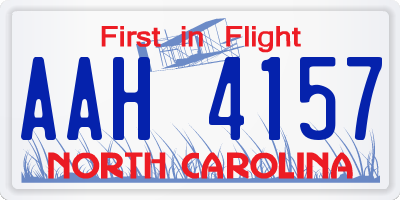 NC license plate AAH4157