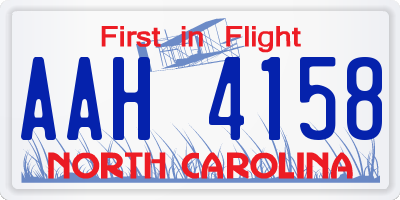 NC license plate AAH4158