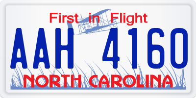 NC license plate AAH4160