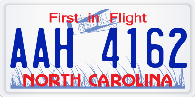 NC license plate AAH4162
