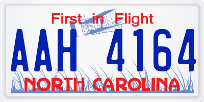 NC license plate AAH4164