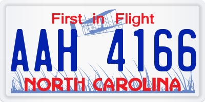 NC license plate AAH4166