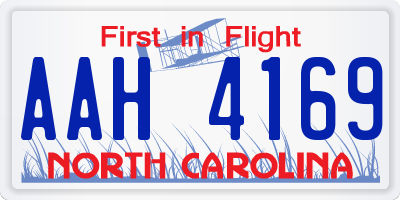 NC license plate AAH4169