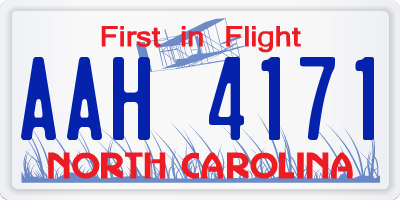 NC license plate AAH4171