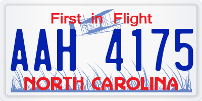 NC license plate AAH4175