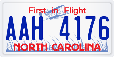 NC license plate AAH4176