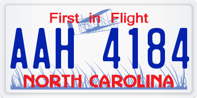 NC license plate AAH4184